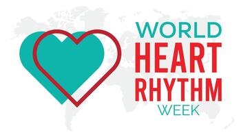 World Heart Rhythm Week observed every year in June. Template for background, banner, card, poster with text inscription. vector