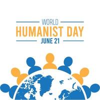 World Humanist Day observed every year in June. Template for background, banner, card, poster with text inscription. vector