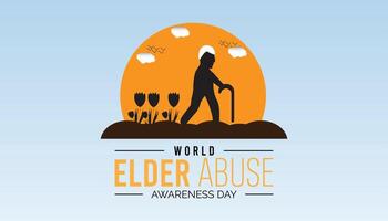 World Elder Abuse Awareness Day observed every year in June. Template for background, banner, card, poster with text inscription. vector