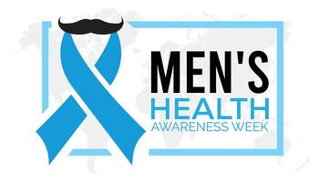 Men's Health Awareness Week observed every year in June. Template for background, banner, card, poster with text inscription. vector