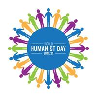 World Humanist Day observed every year in June. Template for background, banner, card, poster with text inscription. vector