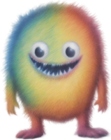 crayon croquis de une mignonne monstre. ai-généré. png