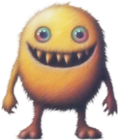 potlood schetsen van een schattig monster. ai-gegenereerd. png