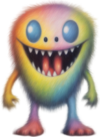 potlood schetsen van een schattig monster. ai-gegenereerd. png