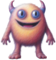 potlood schetsen van een schattig monster. ai-gegenereerd. png