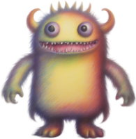 lápis esboços do uma fofa monstro. gerado por ai. png