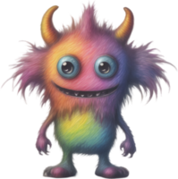 crayon croquis de une mignonne monstre. ai-généré. png