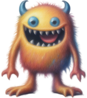 potlood schetsen van een schattig monster. ai-gegenereerd. png