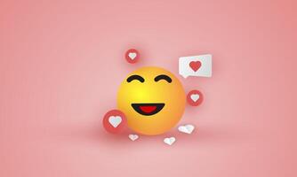 cheerful social media emoji icon vector