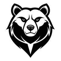 A minimalist black and white bear head against a white background, A minimalist black and white geometric design on the forearm vector