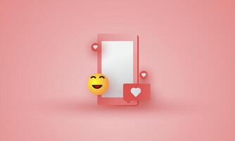 cheerful social media emoji icon vector