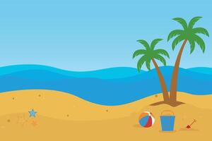 Summer beach background banner holiday and travel for promotion vector