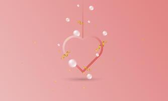 Valentine's themed background design with a paper cut style, perfect for Valentine's Day backgrounds vector