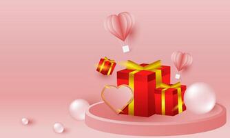 Valentine's themed background design with a paper cut style, perfect for Valentine's Day backgrounds vector