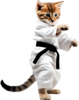 A kitten in a karate costume. Ai-generated. png