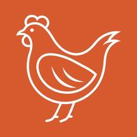 un blanco pollo en pie en un naranja fondo, un minimalista lavandería diseño jactancia lo último Lavado máquinas vector