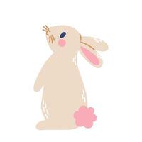 Cute rabbit sitting. Flat illustration isolated on white background. vector