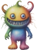 crayon croquis de une mignonne monstre. ai-généré. png