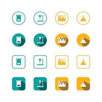 Collection of Icons set, flat colored with shadows. Thin line icons set. Flat illustration vector