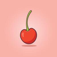 Summer tropical fruits for healthy lifestyle. cherry fruit illustration. vector