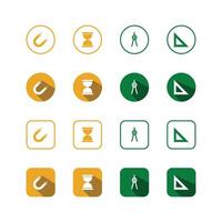 Collection of Icons set, flat colored with shadows. Thin line icons set. Flat illustration vector