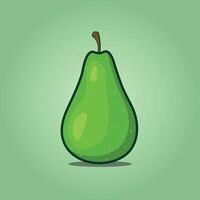 Green avocado and half slice illustration design vector