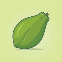 Summer tropical fruits for healthy lifestyle. Papaya fruit illustration. vector