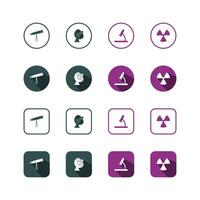 Collection of Icons set, flat colored with shadows. Thin line icons set. Flat illustration vector