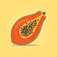 verano tropical frutas para sano estilo de vida. papaya Fruta ilustración. vector