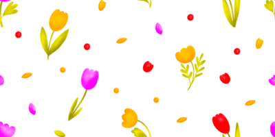 senza soluzione di continuità modello con fioritura primavera fiori. botanico semplice sfondo. isolato modello per Stampa, tessile, involucro carta e asilo png