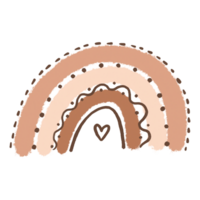 mignonne dessin animé arcs en ciel. Facile dessin dans scandinave style. main tiré illustration sur isolé Contexte png