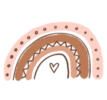 schattig tekenfilm regenbogen. gemakkelijk tekening in Scandinavisch stijl. hand- getrokken illustratie Aan geïsoleerd achtergrond png