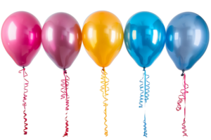 Collection set of colorful balloons on transparent background png