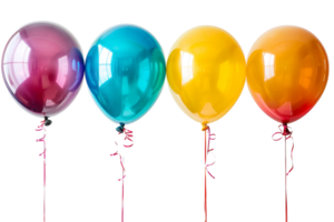 Collection set of colorful balloons on transparent background png