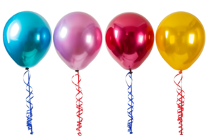 Collection set of colorful balloons on transparent background png