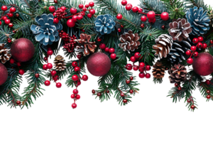 Christmas border design on transparent background png