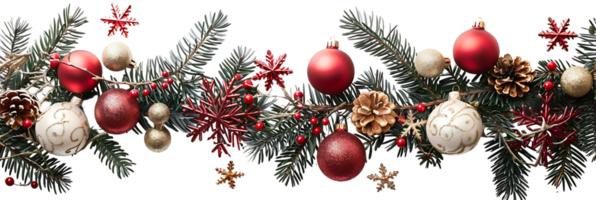 Christmas border design on transparent background png