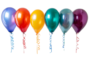 Collection set of colorful balloons on transparent background png