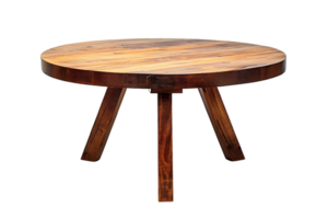 Wooden table on transparent background png