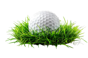 Golf Ball auf Gras auf transparent Hintergrund png