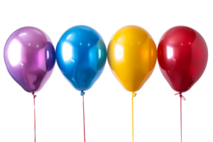 Collection set of colorful balloons on transparent background png