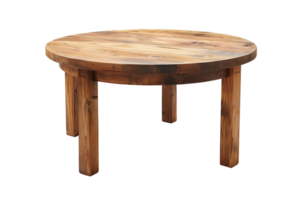 Wooden table on transparent background png