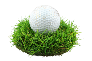 le golf Balle sur herbe sur transparent Contexte png