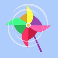 Wind spinner. Children toy for playing with wind. Isolated illustration. vector