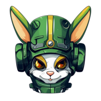 robot rabbit head cartoon mascot S png