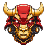 cartoon bull fighting robot head png