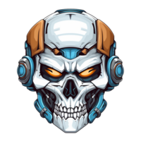 cartoon scary robot skull head png