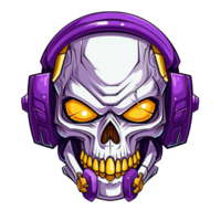 cartoon scary robot skull head png