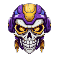 cartoon scary robot skull head png