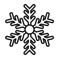 icono de línea de copo de nieve vector